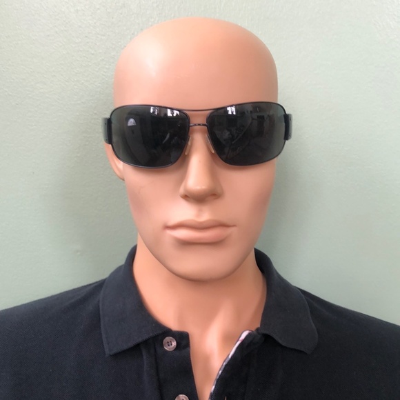 Prada Aviator Sunglasses SPR61G Black / Silver Italy - Picture 6 of 10